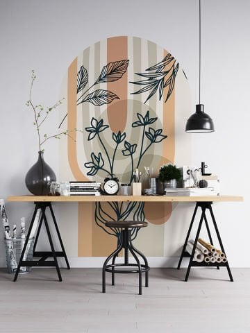 Kendinden Yapışkanlı Oval Kesim Bohem Art Duvar Kağıdı Stickeri