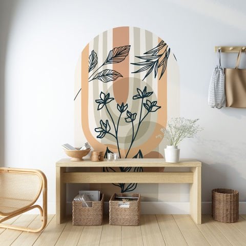 Kendinden Yapışkanlı Oval Kesim Bohem Art Duvar Kağıdı Stickeri