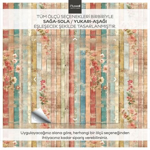 Vintage Çiçek Desenli Duvar Kağıdı, Kendinden Yapışkanlı Çok Amaçlı PVC Folyo, DIY Duvar Kağıdı