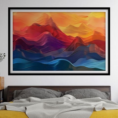 Soyut Kendinden Yapışkanlı 3D Poster Duvar Kanvası