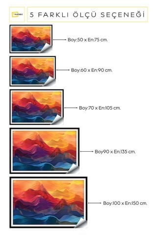 Soyut Kendinden Yapışkanlı 3D Poster Duvar Kanvası