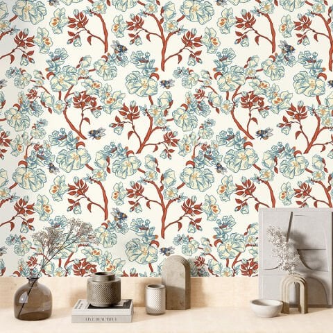 William Morris Çiçek Desenli Kendinden Yapışkanlı Duvar Kağıdı, Çok Amaçlı PVC Folyo