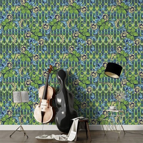 William Morris Soyut Çiçek Desenli Duvar Kağıdı, Kendinden Yapışkanlı Çok Amaçlı PVC Folyo