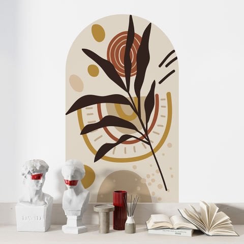 Kendinden Yapışkanlı Oval Kesim Bohem Art Duvar Kağıdı Stickeri