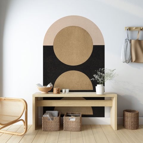 Kendinden Yapışkanlı Oval Kesim  Minimalist Art Duvar Kağıdı Stickeri