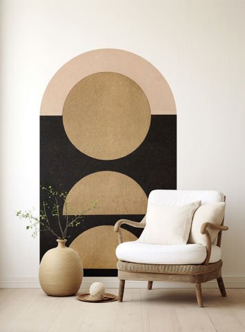 Kendinden Yapışkanlı Oval Kesim  Minimalist Art Duvar Kağıdı Stickeri
