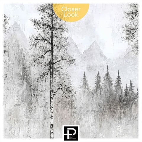 Minimalist Huş Ağacı Ormanı Duvar Kağıdı, Siyah Beyaz Doğa Sanatı Duvar Kağıdı