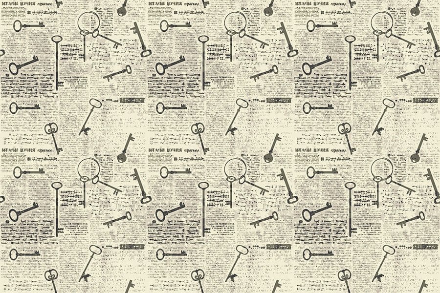 Vintage Anahtarlar ve Gazete Duvar Kağıdı Dokulu Non-Woven 399,00₺/m2