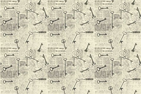 Vintage Anahtarlar ve Gazete Duvar Kağıdı Dokulu Non-Woven 399,00₺/m2