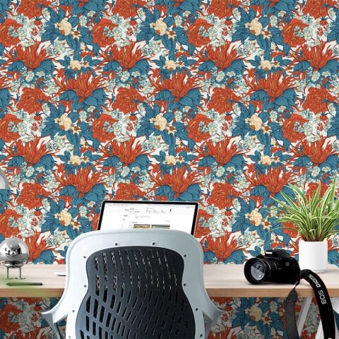 William Morris Çiçek Desenli Duvar Kağıdı, Kendinden Yapışkanlı Çok Amaçlı PVC Folyo