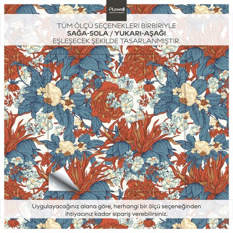 William Morris Çiçek Desenli Duvar Kağıdı, Kendinden Yapışkanlı Çok Amaçlı PVC Folyo