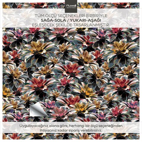 Modern Geometrik Çiçekli Duvar Kağıdı, Kendinden Yapışkanlı Çok Amaçlı PVC Folyo, DIY Duvar Kağıdı