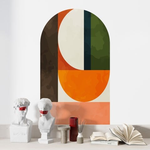 Kendinden Yapışkanlı Oval Kesim Minimalist Duvar Kağıdı Stickeri