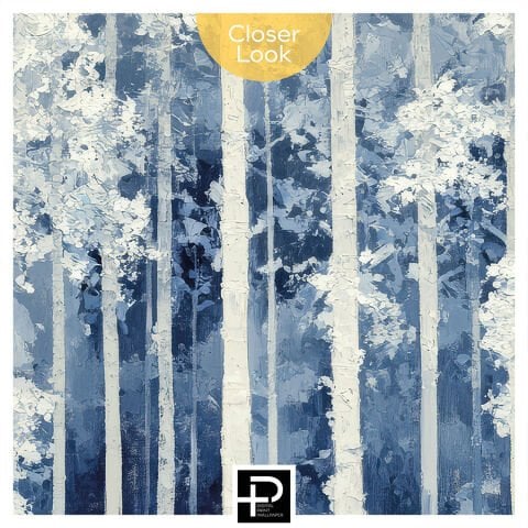 Mavi Soyut Huş Ormanı Duvar Kağıdı, Modern Doğa Duvar Resmi