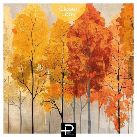 İskandinav Tarzı Sonbahar Ormanı Duvar Kağıdı, Suluboya Ağaç Duvar Resmi