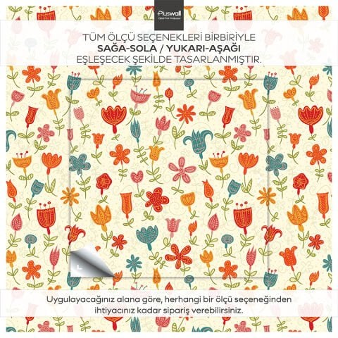 Retro Boho Çiçekli Kendinden Yapışkanlı Duvar Kağıdı, Çok Amaçlı PVC Folyo