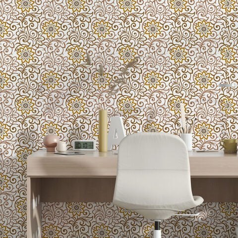 Zarif Klasik Desenli Kendinden Yapışkanlı Duvar Kağıdı, Çok Amaçlı PVC Folyo