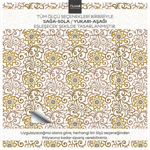 Zarif Klasik Desenli Kendinden Yapışkanlı Duvar Kağıdı, Çok Amaçlı PVC Folyo