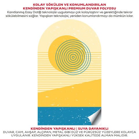 Kendinden Yapışkanlı Oval Kesim Minimalist Şekiller Duvar Kağıdı Stickeri