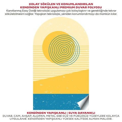 Kendinden Yapışkanlı Oval Kesim Minimalist Şekiller Duvar Kağıdı Stickeri