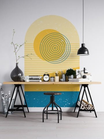 Kendinden Yapışkanlı Oval Kesim Minimalist Şekiller Duvar Kağıdı Stickeri