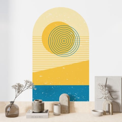 Kendinden Yapışkanlı Oval Kesim Minimalist Şekiller Duvar Kağıdı Stickeri