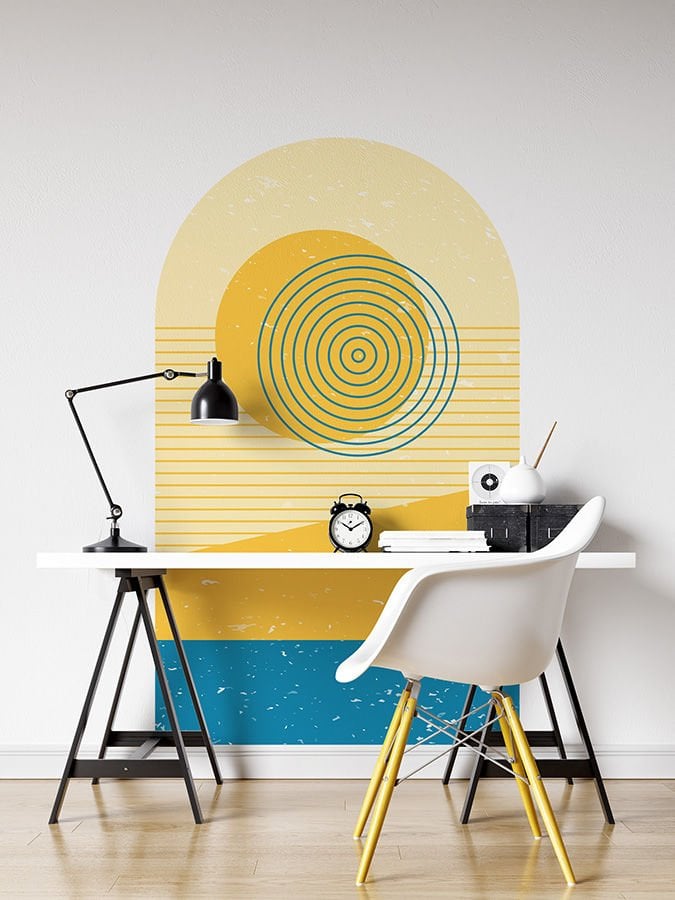 Kendinden Yapışkanlı Oval Kesim Minimalist Şekiller Duvar Kağıdı Stickeri