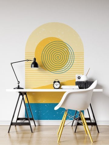 Kendinden Yapışkanlı Oval Kesim Minimalist Şekiller Duvar Kağıdı Stickeri