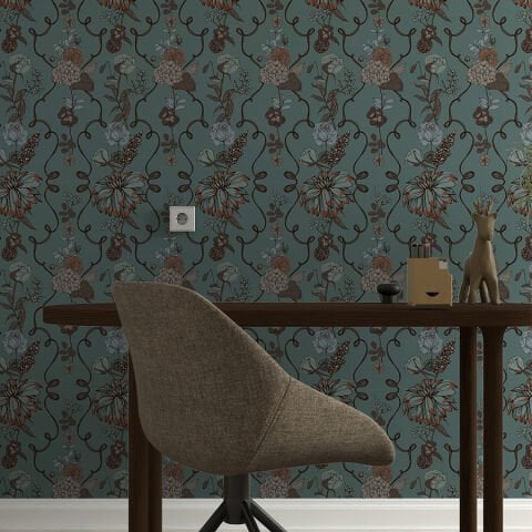 Vintage Çiçekli Kendinden Yapışkanlı Duvar Kağıdı, Çok Amaçlı PVC Folyo