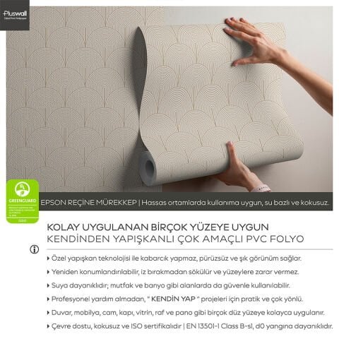 Minimalist Çizgi Sanatı Kendinden Yapışkanlı Duvar Kağıdı, Çok Amaçlı PVC Folyo
