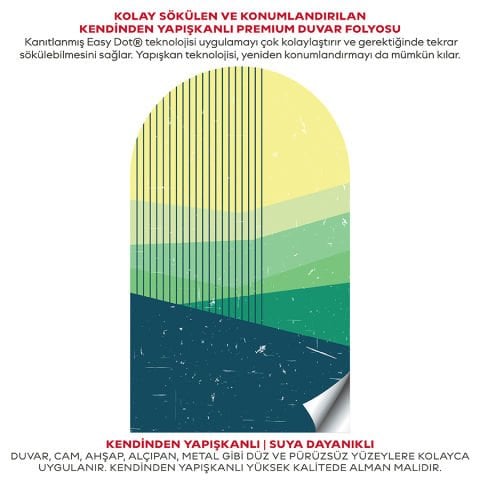 Kendinden Yapışkanlı Oval Kesim Minimalist Şekiller Duvar Kağıdı Stickeri