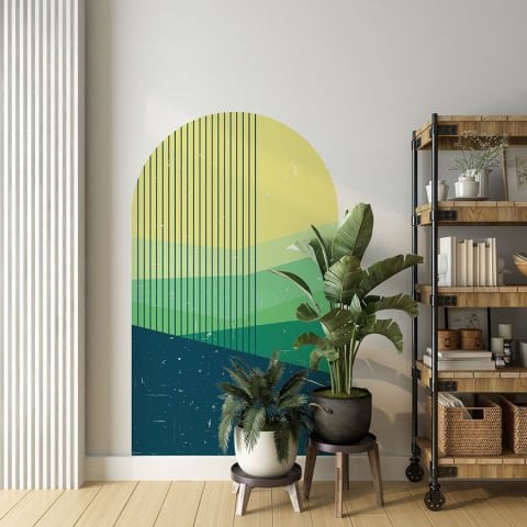 Kendinden Yapışkanlı Oval Kesim Minimalist Şekiller Duvar Kağıdı Stickeri