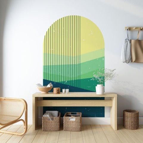 Kendinden Yapışkanlı Oval Kesim Minimalist Şekiller Duvar Kağıdı Stickeri