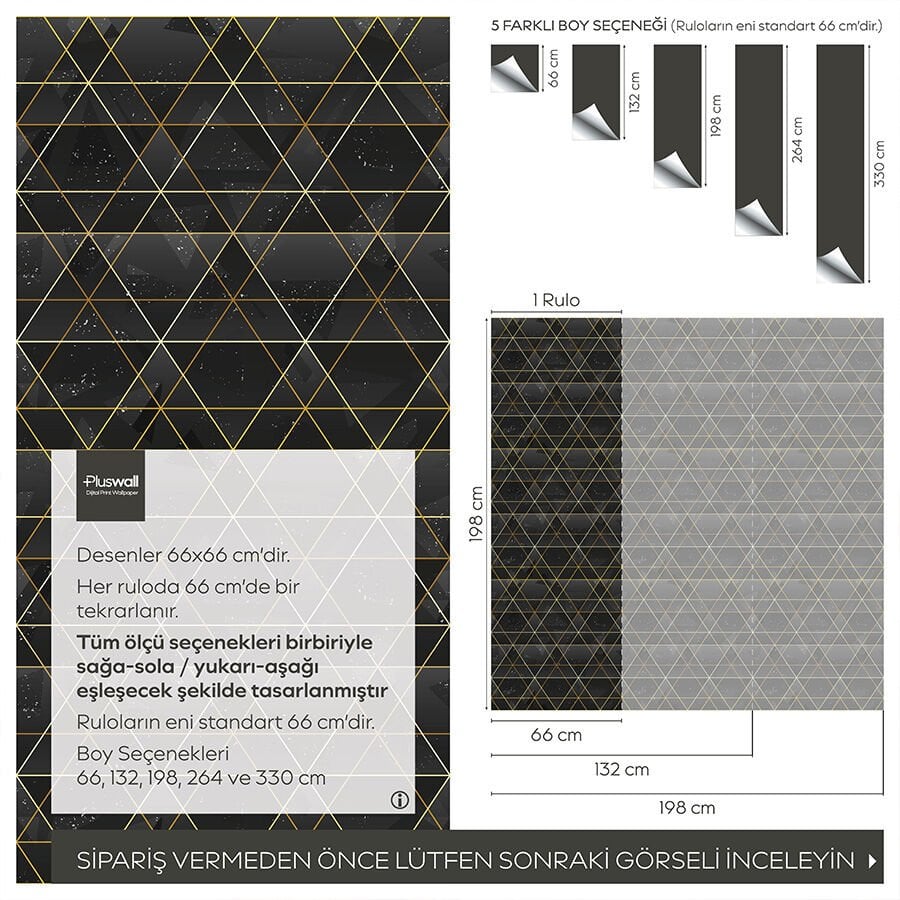 Lüks Kozmik Desenli Geometrik Kendinden Yapışkanlı Duvar Kağıdı, Çok Amaçlı PVC Folyo