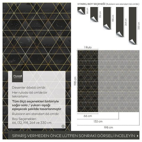 Lüks Kozmik Desenli Geometrik Kendinden Yapışkanlı Duvar Kağıdı, Çok Amaçlı PVC Folyo