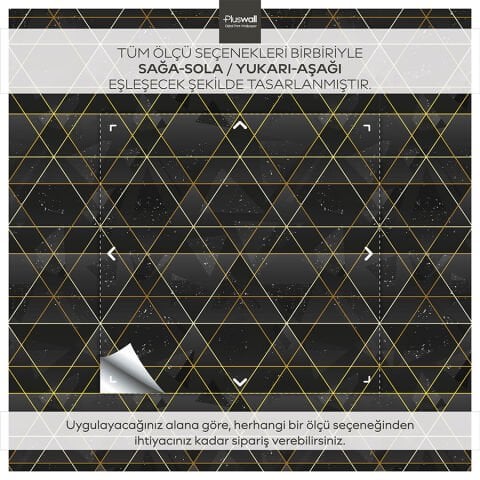 Lüks Kozmik Desenli Geometrik Kendinden Yapışkanlı Duvar Kağıdı, Çok Amaçlı PVC Folyo