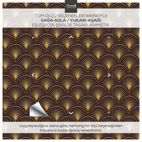 Lüks Art Deco Şık ve Zarif Kendinden Yapışkanlı Duvar Kağıdı, Çok Amaçlı PVC Folyo