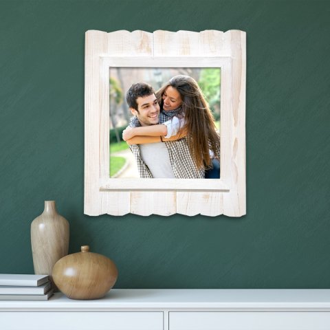 Kişiye Özel El Yapımı Ahşap Tablo - Eskitme Beyaz