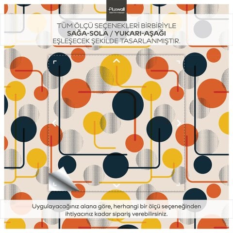 Soyut Geometrik Vintage Kendinden Yapışkanlı Duvar Kağıdı, Çok Amaçlı PVC Folyo