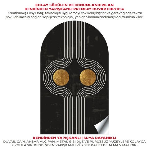 Kendinden Yapışkanlı Oval Kesim Boho Şekiller Duvar Kağıdı Stickeri