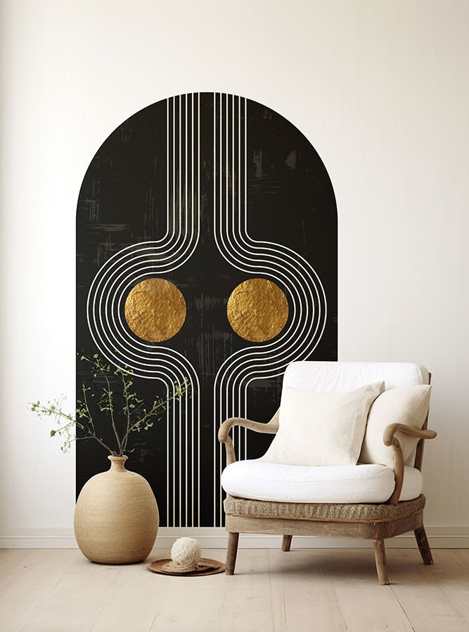 Kendinden Yapışkanlı Oval Kesim Boho Şekiller Duvar Kağıdı Stickeri