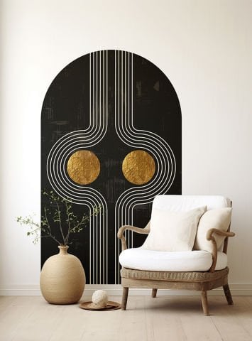 Kendinden Yapışkanlı Oval Kesim Boho Şekiller Duvar Kağıdı Stickeri