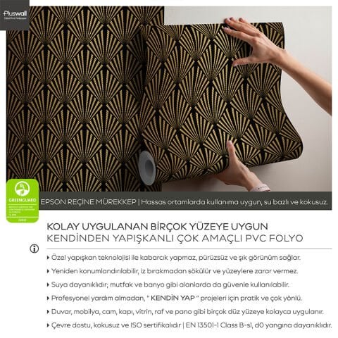 Art Deco Deniz Kabuğu Desenli Kendinden Yapışkanlı Duvar Kağıdı