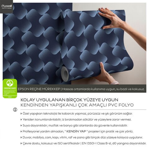 Dinamik 3D Efektli Dalgalar DIY Duvar Kağıdı, Kendinden Yapışkanlı Çok Amaçlı PVC Folyo