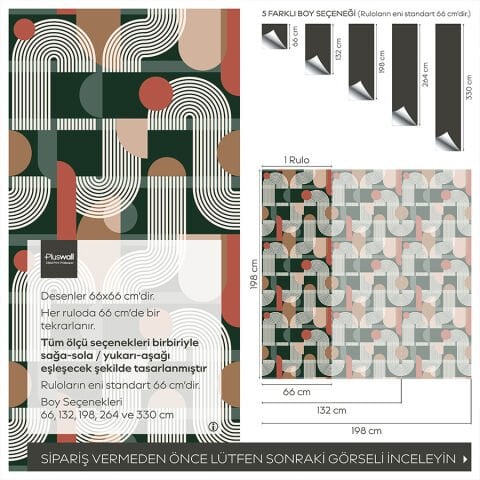 Orta Yüzyıl Tarzı Geometrik Desenli DIY Duvar Kağıdı, Kendinden Yapışkanlı Çok Amaçlı PVC Folyo