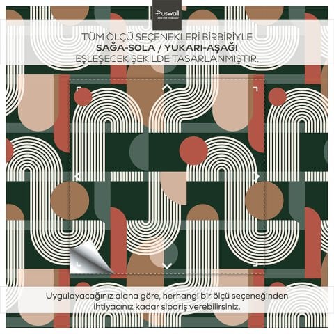 Orta Yüzyıl Tarzı Geometrik Desenli DIY Duvar Kağıdı, Kendinden Yapışkanlı Çok Amaçlı PVC Folyo