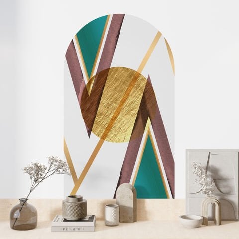 Kendinden Yapışkanlı Oval Kesim Geometrik Mermer Desenli Duvar Kağıdı Stickeri