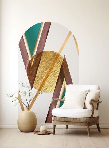 Kendinden Yapışkanlı Oval Kesim Geometrik Mermer Desenli Duvar Kağıdı Stickeri