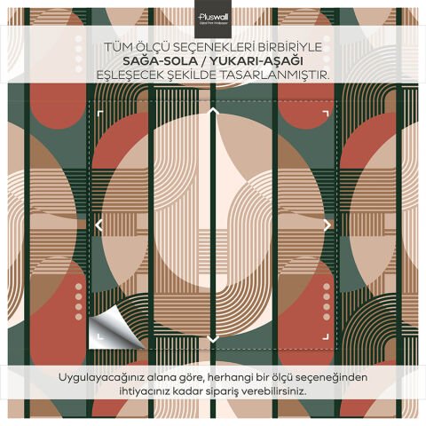 Geometrik Orta Yüzyıl Tarzı Desenli DIY Duvar Kağıdı, Kendinden Yapışkanlı Çok Amaçlı PVC Folyo