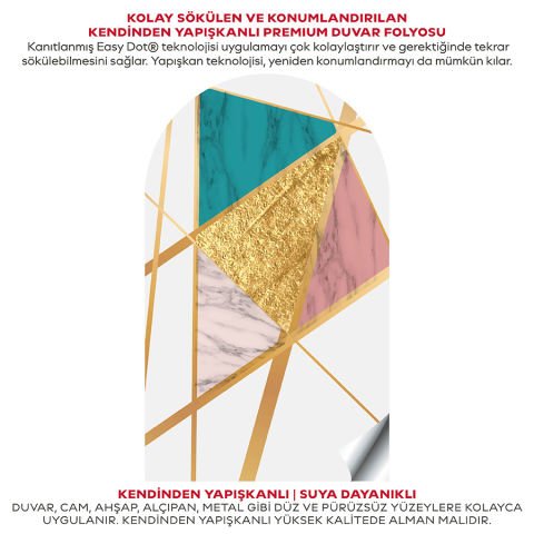 Kendinden Yapışkanlı Oval Kesim Kübizm Şekiller Duvar Kağıdı Stickeri